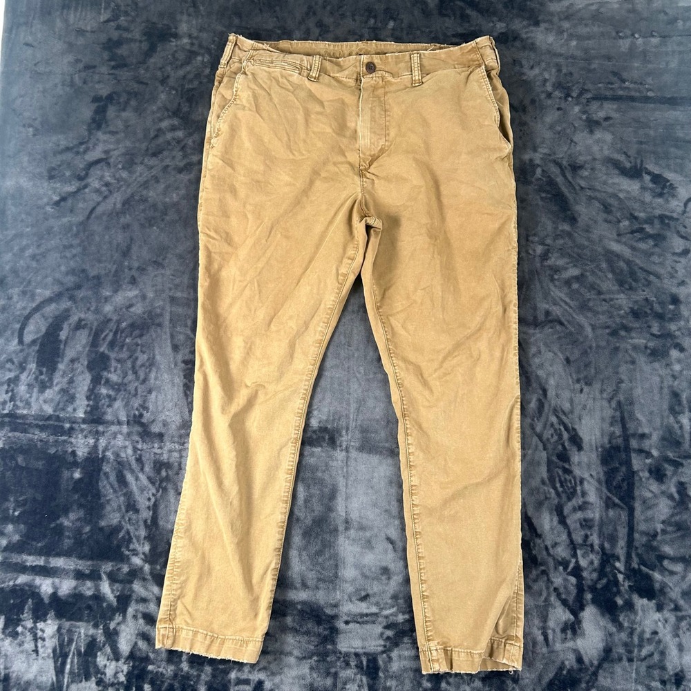 American‎ Eagle Chino Pants Mens 36x30 Brown Slim Fit Distressed Khaki